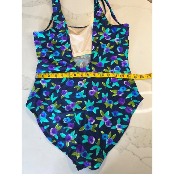 Basic Editions vintage floral one piece size 14 - Picture 4 of 8